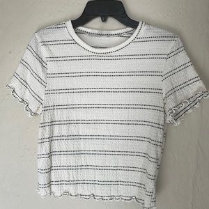 black & white striped crop top